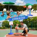 HYES Toddler Basketball Hoop, Adjustable Height Indoor Basketball Hoop for Kids 1-3, Foldable Mini Basketball Goal with 3 Balls, Outdoor Poolside Sport Toy, Birthday for Baby Boys Girls