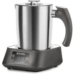 KHAVA 5-in-1 Electric Milk Frother and Steamer, Hot Cold Foam Maker & Milk Heater, Automatic Milk Warmer for Coffee, Latte, Hot Chocolate, 17oz Stainless Steel Pitcher Detachable for Dishwasher Safe