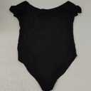 MANGOPOP Women's Off Shoulder Short The Sleeve Bodysuit Sexy Backless Body Suit Tops Black XL