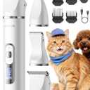 oneisall Quiet Cat Clippers for Matted Hair, 3 in 1 Cat Grooming Kit with LCD Display, Cat Hair Trimmer for Paw Trimmer, 3 Speed, Cordless, IPX7 Waterproof Pet Clippers for Butt, Paw, Back, Ear, Face