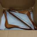 StorageWorks 6 Pack Wooden Hangers, Extra Wide Shoulder Wood Hangers with Locking Bar for Suit, Shirt, Coat, Pants, Walnut Color