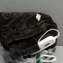 Tefici Electric Heated Blanket Throw, Super Cozy Soft 2Layer Flannel 50" x 60" Heated Throw with 3 Heating Levels & 4 Hours Auto Off, Machine Washable, ETL&FCC Certified, Home Office Use,Brown