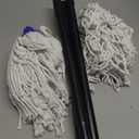 KeFanta Mop for Floor Cleaning,2 Pcs Cotton String Wet Mops Replacement Head Refill Compatible with Microfiber Cloth Mop & 0.8" Diameter Mops Handle(1 Handle & 2 Heads) (Small, Blue)