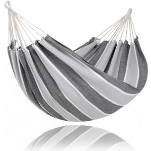 SUNCREAT Hammocks for Outside, Portable Heavy Duty Tree Hammock, Dark Gray & Light Gray
