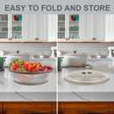 2 x 3 In 1, Aidacom Microwave Mat & Food Cover- 10" Mat as Bowl Holder, 8" as Bowl Cover, Collapsible Lid for Plates Dishes Splatter Guard, Multi-Purpose Silicone Mat & Kitchen Colander for Meal Prep,Grey