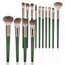 Makeup Brush Set, Premium Synthetic 14 Pcs Makeup Brushes, Travel Makeup Brush Set for Foundation, Concealer, Blush and Eyeshadow Brush(Green)