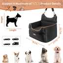 Dog Car Seat - Memory Foam Dog Booster Seats for Small Dogs Up to 25lbs-Elevated Pet Car Seat with Storage Pockets and Dogs Seat Belt-Pet Travel Bed for Front & Back Seats-Removable Washable-Black