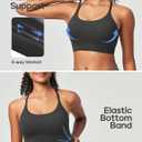Heathyoga Sports Bras for Women Adjustable Strappy Sports Bra Y-Back Low Impact Racerback Workout Bra with Removable Pads (Black, L)