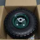 2 Pcs 10" Flat Free Tires Solid Pneumatic Tires Wheels, 4.10/3.50-4 Air Less Tires with 5/8 Center Bearings, for Wheelbarrow/Trolley Dolly/Garden Wagon Carts/Hand Truck/Wheel Barrel/Lawn Mower, 2 Pack