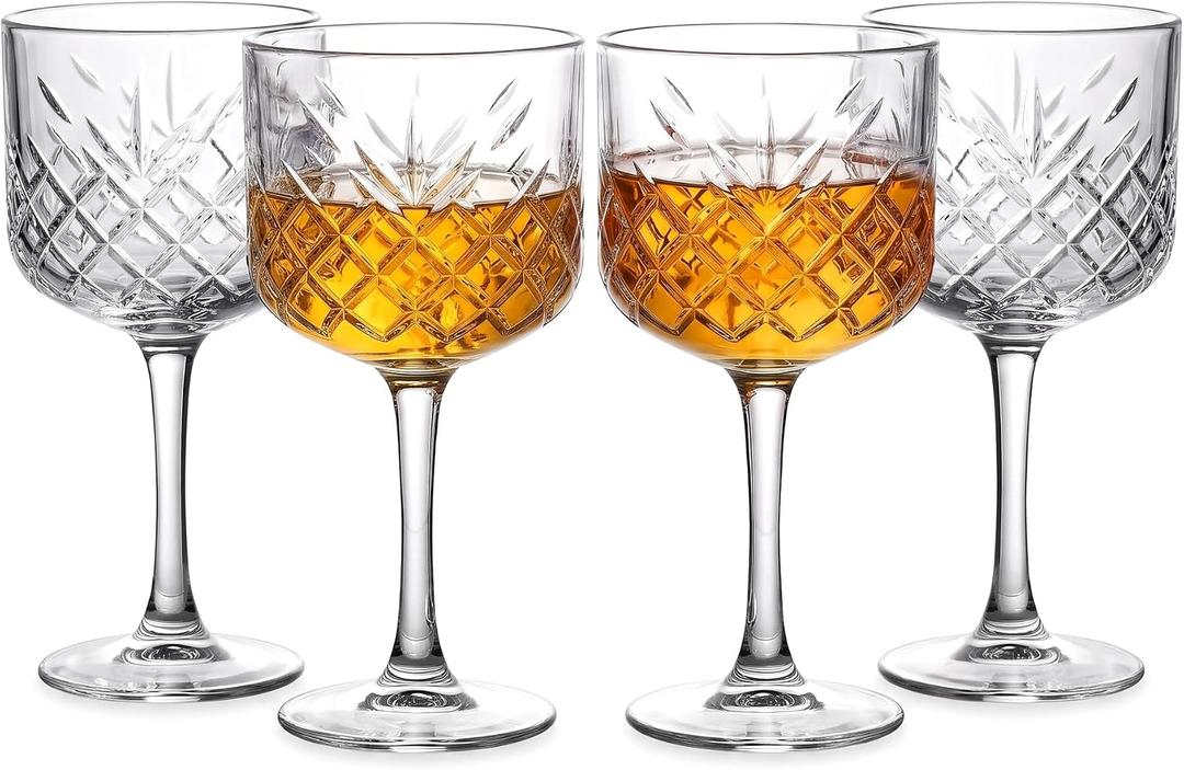 Coupe Glasses 17oz, Vintage Martini Glasses Set of 4, Cocktail Cups