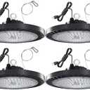 UFO LED High Bay Light,200W 22000LM,Commercial Bay Lighting Fixture 6500K,High Bay Led Lighting with US Plug,UFO LED Lights for Warehouse Workshop Factory Gym Garage Barn(4 Pack)