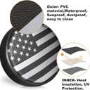 Spare Tire Cover for RV Trailer, Jeep Wheel Cover for Spare Tire, Leather Trailer Tire Covers with American USA Flag for Camper, RV Trailer, Jeep, Truck, SUV (16" for Diameter 29.52-30.70 inch)