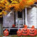 Halloween Leaf Bags, 12 Large & Small Plastic Reusable Pumpkin Bags with Twist Ties for Outdoor Party & Garden Decorations