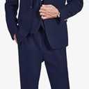 YND Men's Slim Fit 3 Piece Suit, One Button Solid Jacket Vest Pants Set with Tie, Size: M