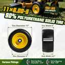 11x6.00-5 Flat Free Lawn Mower Tire and Wheel with 3/4" bearing bore, with 5/8 Bearings & Spacers, Y-Pattern Tread, Fits Zero Turn Mower and Garden Tractor, 450 lbs Capacity, 2-Pack