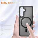 YENAPOON for Samsung Galaxy S25+ Plus Case, Matte Magnetic Phone Case with 1 Screen Protector, Support for Magsafe, Translucent Frosted Shockproof Protective Cover for Samsung Galaxy S25+ Plus, Black