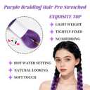 Purple Braiding Hair Pre Stretched 24 Inch Long Braid, 2 Packs Purple Hair Extensions for Braids, Straight Yaki Texture Synthetic Hair Extensions for Stage Party Halloween Costume Cosplay