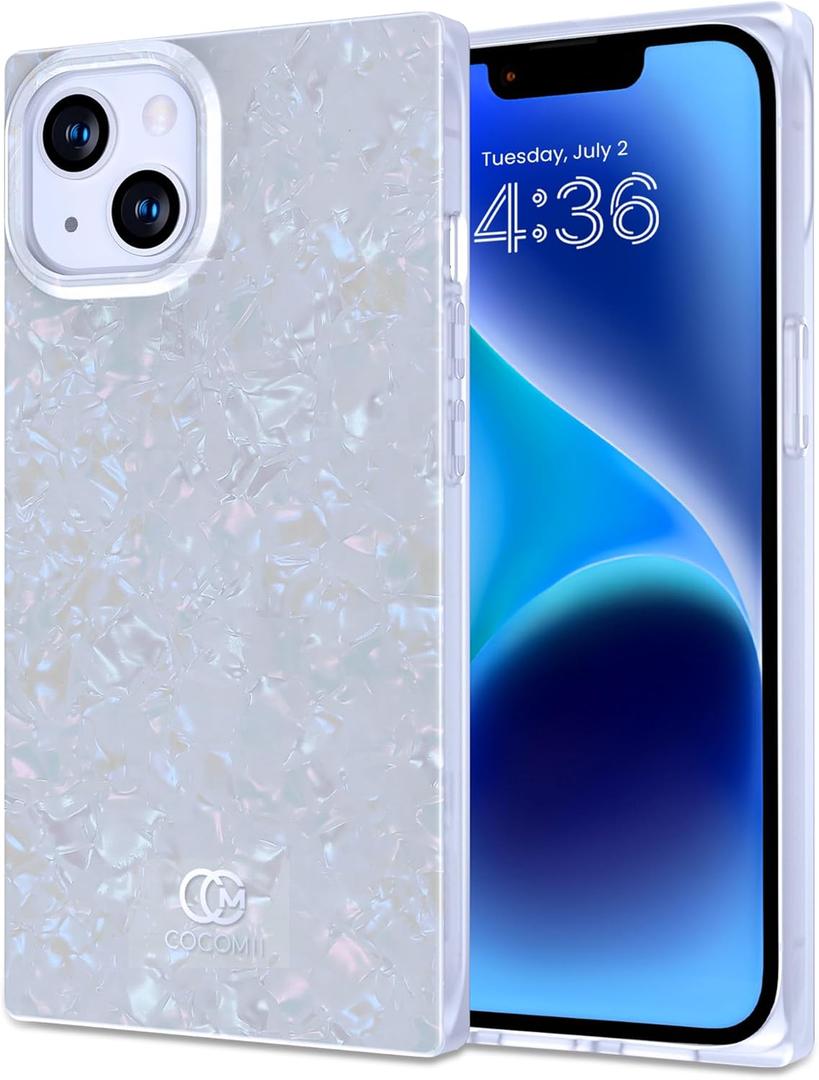 Cocomii - Rectangle Case Compatible with iPhone 14 Plus - Opalescent Pearl, Glitter Sparkle, Glossy, Women Girls Men, Protective Phone Case for iPhone 14 Plus 6.7 inch, Iridescent