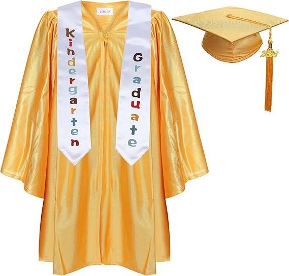 Newrara Kindergarten Graduation Cap and Gown Stole Package for Kids Size 30"