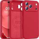 Magnetic for iPhone 17 Pro Case [Compatible with Magsafe] [Premium Silicone Satin-Smooth Touch] Slim Shockproof Anti-Scratch Microfiber Lining Case, 6.3 inch, Red