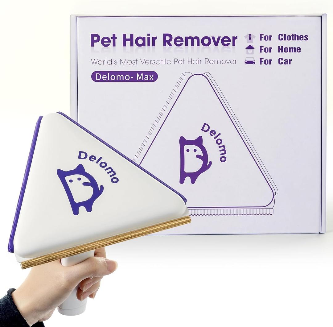 DELOMO Pet Hair Removal Tool3 in 1 Cat and Dog Hair Remover - Carpet Rake for Multi-Surface - Reusable Pet Hair Remover for Couch, Furniture,Clothes,Car Mats,Pet Bed