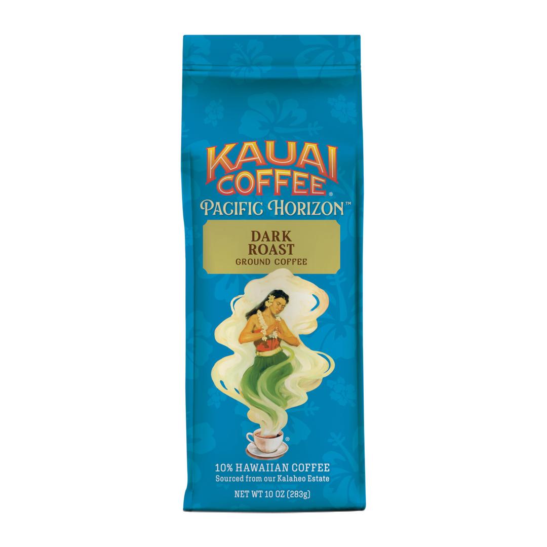 2 x Kauai Coffee Ground Coffee Smooth, Rich, Dark Roast Nutty Notes with Chocolate Overtones Arabica Coffee, 10% Hawaiian with No Bitterness Koloa Estate, 1 Pack of 10oz (EXP 06/26/27)