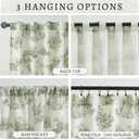Sage Green Floral Linen Curtains 90 Inches Long for Living Room Bedroom Toile de Jouy Printed Farmhouse Patterned Country Semi Sheer Curtains Back Tab Light Filtering Pattern 90 Inch Window Drapes