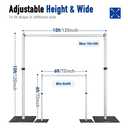Heavy Duty Backdrop Stand, 10x10ft Pipe and Drape Stand Kit, Adjustable Arch Backdrop Stand, Back Drop Stand for Party Event, Trade Shows & Wedding Decor