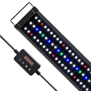 AQQA LED Aquarium Light, 24/7 & DIY Mode Full Spectrum Fish Tank Light
Adjustable Timer/Brightness, Extendable Bracket Aquarium Plant Light, Memory Function, IP68 Waterproof, for 24–32 Inch Tank