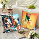 2 x Italian Brainrot Pillowcase Set - 4-Piece 100% Cotton Sateen, Hand-Painted Rot Brain Illustration, Breathable & Cool for Superior Sleep, Home Decoration Art 18" x18inch(45x45cm)