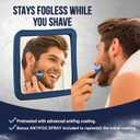 MIRRORVANA Fogless Shower Mirror for Shaving with Upgraded Suction, Anti Fog Shatterproof Surface and 360° Swivel, 6.3" x 6.3" (Blue)