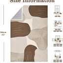 Yinhua Abstract Area Rug 9x12, Brown Living Room Rug Washable Modern Rugs Non Slip, Soft Area Rugs Low Pile, Faux Wool Carpet for Bedroom, Dining Room, Brown