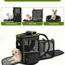 BAGLHER Expandable Cat Carrier Backpacks, Retractable Pet Carrier Backpack for Small Dogs & Cats with Breathable Mesh, Travel Bag Up to 18 Lbs for Hiking Camping Outdoor - Green