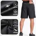 MAGCOMSEN Men's Workout Gym 9" Shorts Quick Dry Lightweight Summer Casual Athletic Hiking Shorts for Men with 3 Pockets (Black)