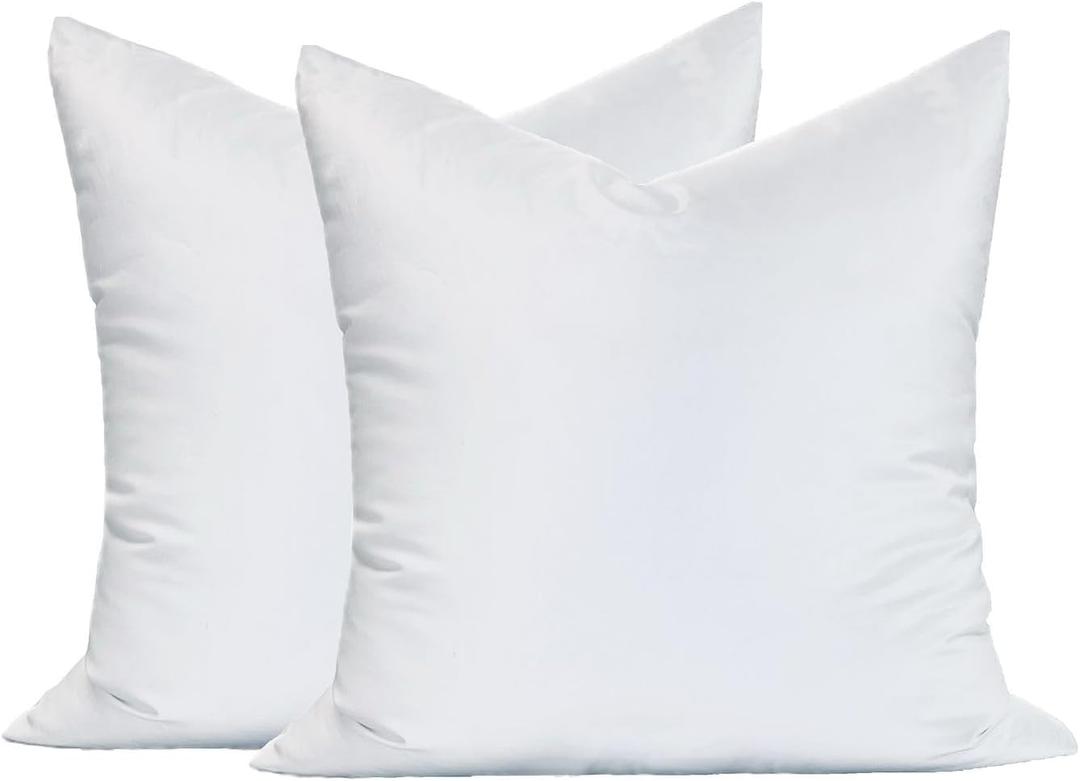 MoonRest Synthetic Down Alternative 18x18 Square Pillow Insert Form, for Decorative Throw Pillow, Sofa, Cushions, Body and Bed - Pack of 2- Size 18x18