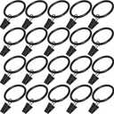 20 Pcs Curtain Rings with Clips, Window Clip Rings Curtain Hooks Hangers Clip Rings for Hanging Drapery Drapes Bows, 2 Inch Diameter Fits Diameter 1.8 in Rod, Black