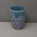 WHOLE HOUSEWARES Mermaid Blue Mosaic Glass Bathroom Wastebasket - Shiny Glass Ocean-Themed Garbage Can - Coastal Bathroom Accessories for Girls - Colorful Bathroom or Kitchen Trash Can, 7.5" x 10"