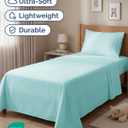 Twin Size 3 Piece Sheet Set - Comfy Breathable & Cooling Bed Sheets Set - Hotel Luxury Bedding for Women, Men, Kids, Teens, Boys & Girls - Deep Pockets, Ultra-Soft, Wrinkle Free - Oeko-Tex - Spa Blue