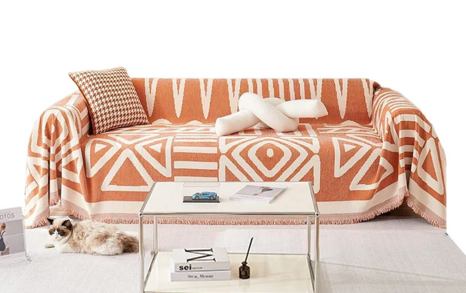 Boho Sofa Throw Blanket, Size 70×110"