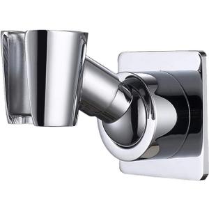 YDmeet Shower Head Holder, Adjustable Handheld Brass Shower Head Bracket, Wall Mount Holder, Drill Free Glue Installation (Polished Chrome)