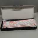 LINGBAO K108 Pro Wireless Mechanical Keyboard with Screen & Knob, Full Size Creamy Keyboard with Number Pad, 10000mAh Battery, PBT Keycaps, RGB Backlit, Hot-swappable Pink Gaming Keyboard for PC/Mac