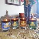 Handmade Glass Ottoman Hammam(Bath) Organic Soap Scent Glass Candle, 14oz 100 Hour Long-Burning, Highly Scented with Eucalyptus, Mint, Lavender. Stress Relief & Aromatherapy. Decorative Gift. (Blue)