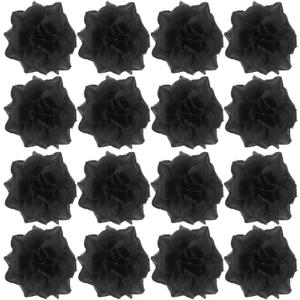 DOITOOL 50Pcs Black Roses Artificial Flowers, Stemless Artificial Rose Heads Fake Roses Heads for DIY Craft Wedding Halloween Party Home Decor