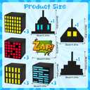 Large Super Theme Hero Party Photography Backdrop for Hero Birthday Decorations Skyscraper Decor Boxes Include 12 Skyscraper Boxes 10 Stickers 3 Roof Decor for Super Theme Party Supplies(Hero 25 Pcs)