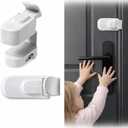 Childproof Door Lock Snap-On No Drill Safety Locks for Baby Toddler Proof Door Latch Fits Interior Door Lever Handle and Round Door Knob Bedroom Nursery