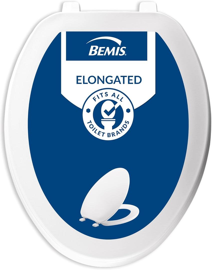 Bemis 170 Durable Plastic Toilet Seat, Elongated, White
