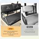 Golf Cart Seat Covers with Pockets for Club Car DS Pre-2000 Front Standard Seat Cushion,Cooling Mesh Fabric and Vinyl Leather Club Car Seat Covers,No Stapler Needed Replacement Front Seat Cover(Black)