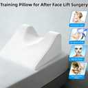 Facial Surgery Recovery Pillow, Memory Foam Support Back Sleeping Training Pillow for After Face Lift Surgery, Suit for After Neck Surgery Hair Transplant or Nose Job Pillow