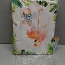 Biuteawal 3 Piece Flamingo Wall Art Bathroom Picture Decor Palm Leaves Green Tropical Plant Prints Framed Posters Artwok Home Kids Rooms Decoration