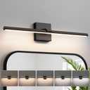 Black Bathroom Vanity Light 24 Inch Modern Bathroom Light Fixtures Over Mirror 18W Dimmable 5CCT LED Vanity Light Bar for Bathroom Mirror Cabinets Bedroom